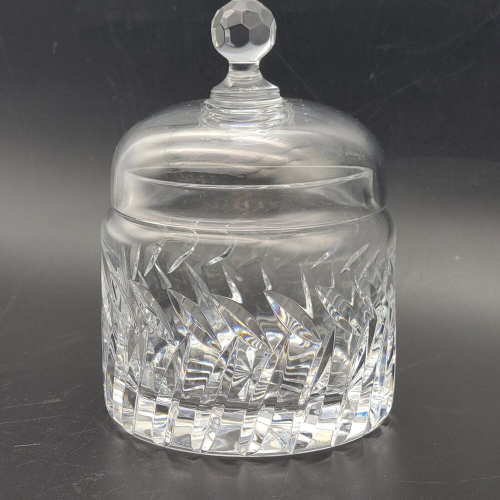 CANDY Dish Box With Lid Crystal FULLY LEADED CUT VISTA ALEGRE MELIDES 5" New